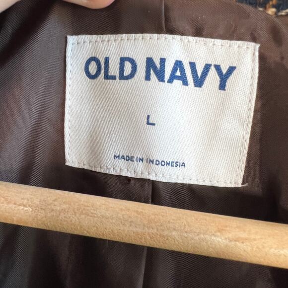 Old Navy Double Breasted Blazer in Brown Plaid sz Large - Picture 7 of 10